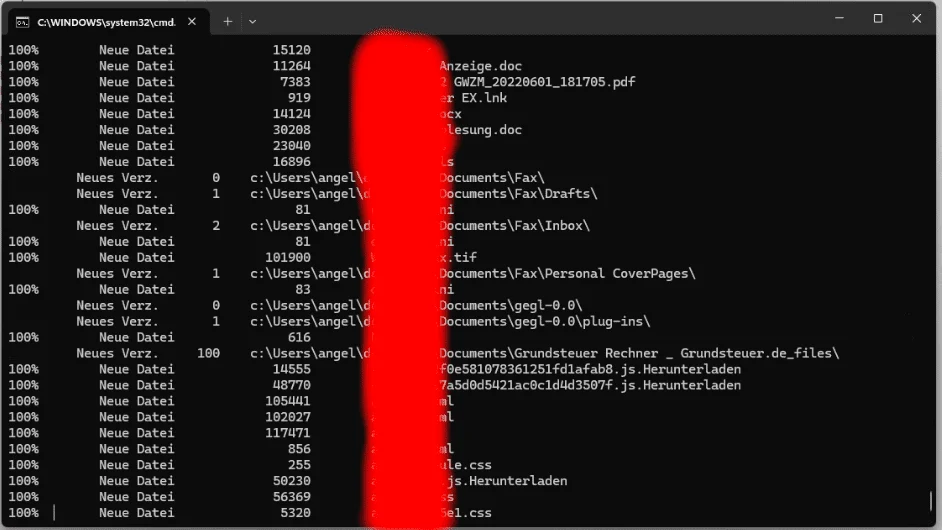 Dossier de sauvegarde sur le serveur domestique recevant les fichiers synchronisés