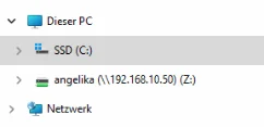 Lecteur réseau Windows pointant vers le serveur domestique